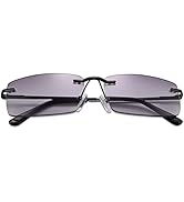 MIRYEA Rimless Full Reading Glasses UV Protection Spring Hinge Sunglasses Anti Blue Light Readers...
