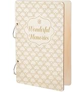 SUPERDANT Wonderful Memories Greeting Card Holder Organizer Wooden Card Keeper Binder Planning Bo...