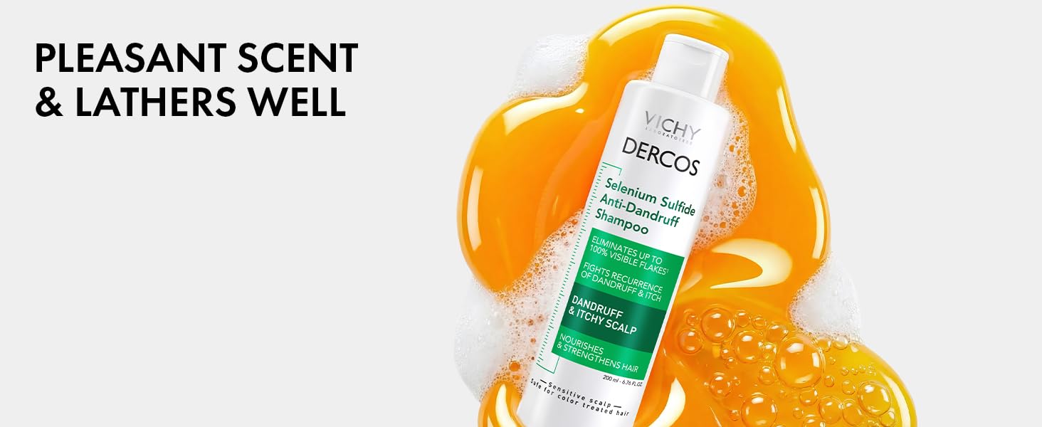 vichy dercos anti dandruff shampoo pleasant scent antifungal itchy scalp treatment ketoconazole
