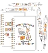 Wxiben Speech Therapy Gifts Set - 6 Pcs Speech Therapist Spiral Notebook Journal with Ballpoint P...