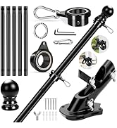 REERON 6 FT Metal Swivel Rings Flag Poles Kit, 360° Tangle Free Rotating Bearing Rings, 2-Positio...