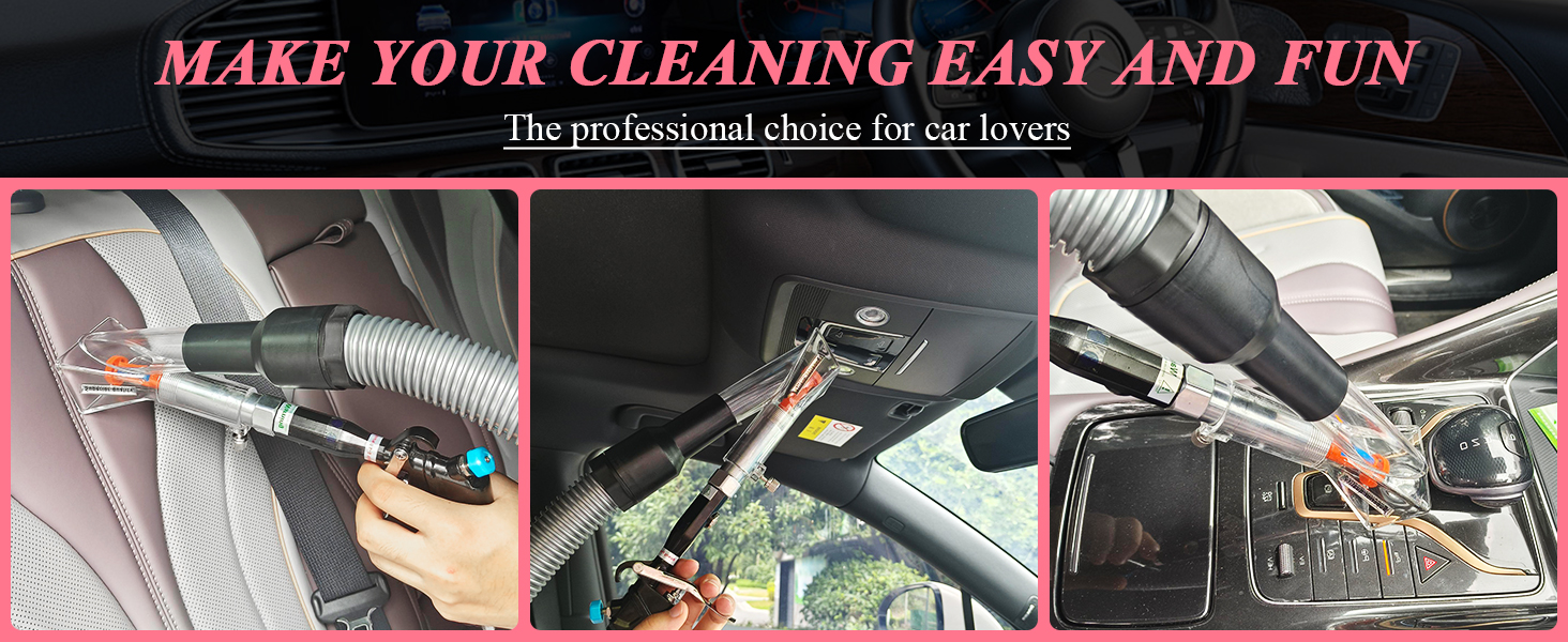 2in1 Car Interior Detailing Air Blow Gun & vacunm Gun