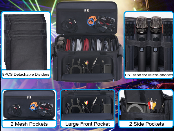 DJ Cable File Bag Gig Cords Organizer Storage Musician Music Equipment Accessories Travel Large