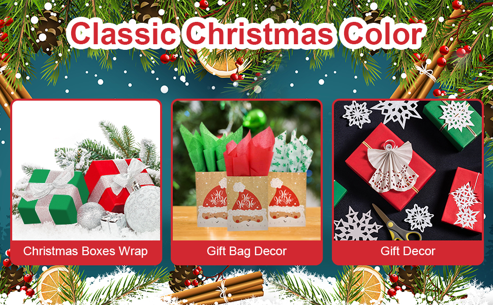 Tissue Paper Wrapping Tissue Paper Bulk Christmas Green Tissue Paper for Gift Packaging