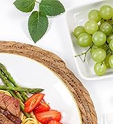 Festiva 350Pcs Gold Plastic Plates - White and Gold Dinnerware Set Disposable include 10" & 7" Pl...
