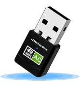 AC600 USB WiFi Adapter for PC, Driver Free Wireless Network Adapter for Desktop Laptop, 5G/2.4G D...