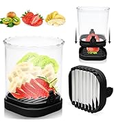 Fruit Slicer Cup, 2024 NEW Strawberry Slicer, Banana Slicer, Stainless Steel Egg Slicers, Removab...