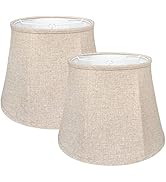 Double TOOTOO STAR Brown Lamp Shade Set of 2, Large Drum Lampshade for Floor Light and Table Lamp...
