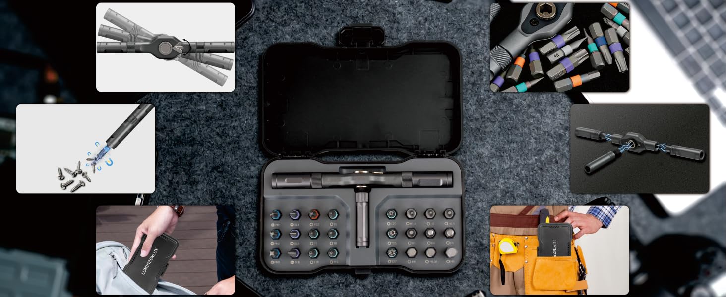 24-in-1 Mini Magnetic Ratchet Screwdriver Set