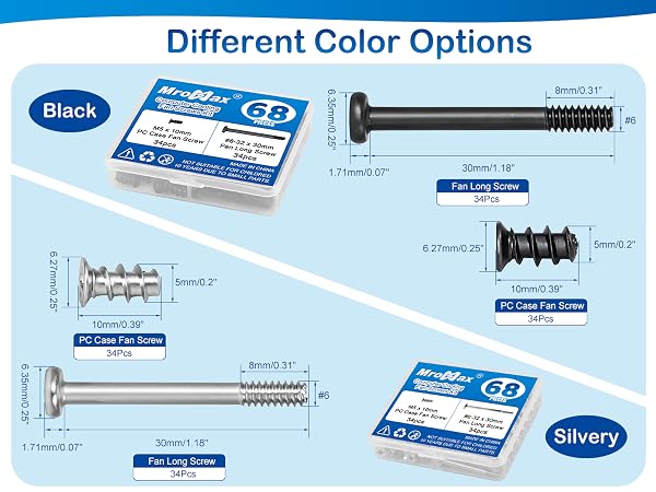 Computer Cooling Fan Screws Kit