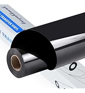 guangyintong Heat Transfer Vinyl Black HTV Rolls, 12" x 40ft Black Iron on Vinyl for T Shirts, Gl...