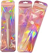 FERENLI 100 Pcs Resealable Holographic Pen Bags with Hang Hole 2.6x9.4 inch (6.5x24 cm) Clear Pla...