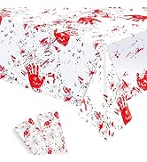 XtraLarge, Halloween Bloody Handprint Table Cloth - 54x108 Inch, Pack of 3 | Halloween Bloody Tab...