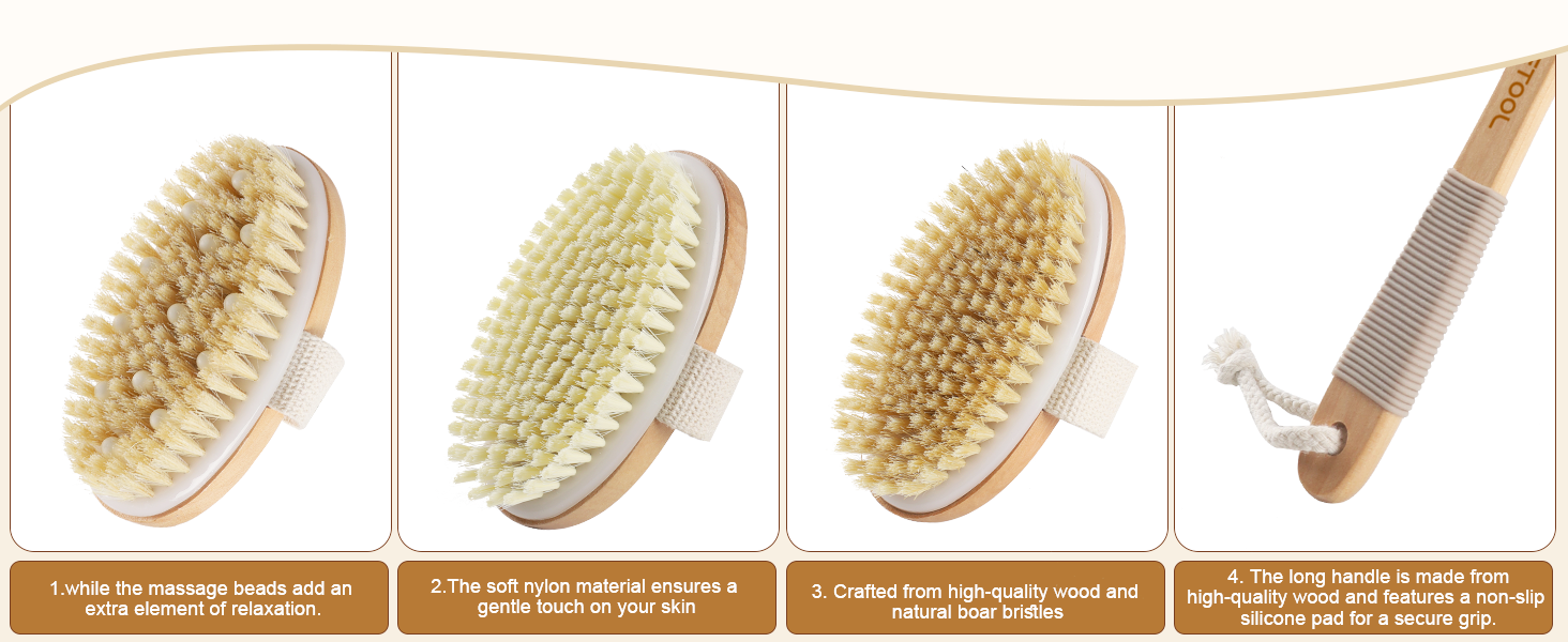 wooden drying body brush