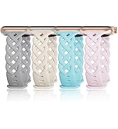 Slim Silicone Bands Compatible with Apple Watch Band 40mm 38mm 41mm 44mm 45mm 42mm Women Floral B...