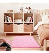 Ehayx Pink Rugs for Bedroom, 2x3 Soft Fluffy Small Area Rug for Living Room, Shag Bedside Carpet ...