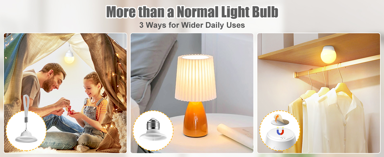 E26 Rechargeable Light Bulb with Remote