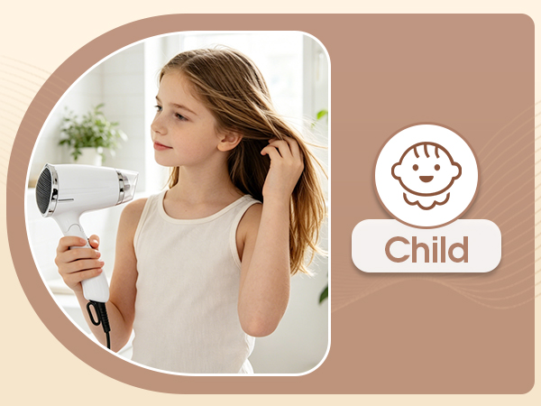 Compact portable mini hair dryer with multi heat settings works for all hair textures