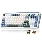 MIKIBY K98 Wireless Mechanical Keyboard,Tri-Mode BT5.0/2.4GHz/USB-C Hot Swappable Custom Keyboard...
