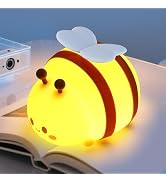 Bee Night Light, Cute Silicone Animal Bedside Lamp, Night Lamp for Kids Room, Dimmable LED Lamp,B...