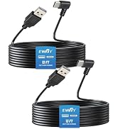 EWAY (2-Pack USB C Dash Cam Power Cord (13FT/4M), 90 Degree USB-A 2.0 to Type-C Cable - USBC Repl...