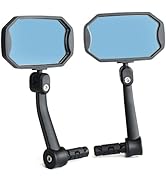 BriskMore 2022 New Bar End Bike Mirrors for Mountain Bikes, Anti-Glare Blue Convex Glass Lens for...