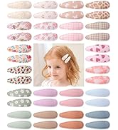 doboi 40Pcs Toddler Hair Clips Baby Girl Hair Bows Clips Floral Print Non Slip Wrapped Snap Heart...