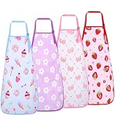 XLSXEXCL 4 Pack Kids Aprons, Cute Cooking Aprons with 2 Pockets | Adjustable Kids Painting Apron,...