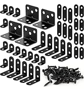 40PCS L Bracket Corner Brace Kit, 5 Sizes Stainless Steel L Brackets for Wood Shelves, 90 Degree ...