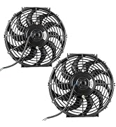 EVERESTWAY 12 Inch 12” Black Universal Electric Radiator Slim Fan 12V 80W High Performance Coolin...
