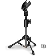Desk Mic Stand, JCWINY Portable Foldable Microphone Tripod with Mic Clip Holder Adjustable Table ...