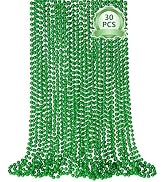 SHAOQINLIN 30 PCS St. Patricks Day Beads Necklace, 33" Green Mardi Gras Beads Christmas Necklaces...