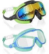 Aegend Swim Goggles for Kids Youth 3-14 - 2 Pack Wide Frame Anti-Fog Anti-UV Clear Vision Goggles...