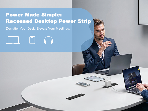 furniture recessed power strip