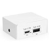 Coolgear ChargeIT! Mini Desktop 75W Dual Port USB-A & USB-C PD Charger w/PPS & QC4.0 Support