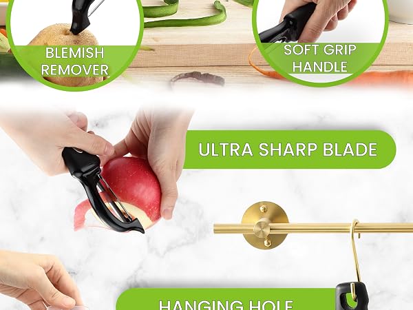 peeler with sharp blade