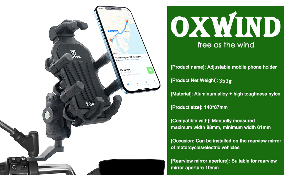 OXWIND Rearview Mirror Phone Mount