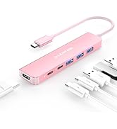 LENTION USB C Hub, Multiport with 4K@60Hz HDMI, 3xUSB-A Ports, USB-C Data Port, 100W PD Port, Com...