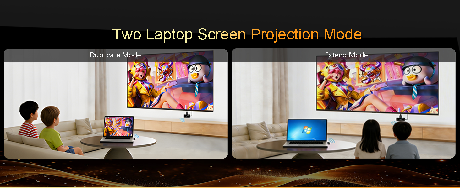Maximize productivity and entertainment Use Duplicate Mode to mirror your laptop screen for sharing,