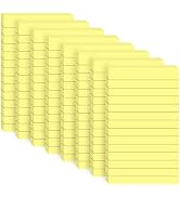 8 Pads Lined Sticky Notes 4x6 inch Giant Wall Post, 400 Sheet Light Yellow Self-Stick Notes Pad, ...