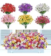 Lifewit Artificial Flowers for Outdoors, 24 Bundles Plastic Fake Flowers Daisy for Home Garden De...