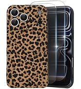MYY Compatible with iPhone 17 Pro Case, with 2 Screen Protector,Amber Leopard Full Camera Protect...