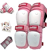 Simply Kids Knee and Elbow Pads with Wrist Guards, HardSoft Pad Tech. I CPSIA Certified Protectiv...