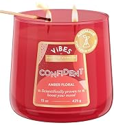 Candle-Lite Vibes Amber Floral Mood-Enhancing Scented Candles, 15 oz Jar, Aromatherapy, Proudly P...