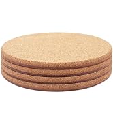 KITLAB Cork Plant Coasters, Double Layers Hard Thick Cork Planter Coaster, 8 Inch Absorbent Cork ...
