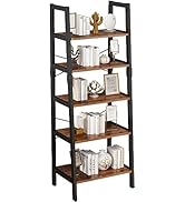 ALISENED 5 Tier Bookshelf, Storage Rack Shelves with Steel Frame, Tall Bookcase Shelf Storage Org...