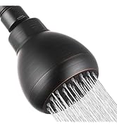 High Pressure Shower Head, 3’’ Wall Mount Fixed Showerhead with Adjustable Swivel Brass Ball Join...