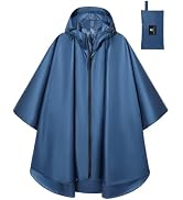 SaphiRose Lightweight Waterproof Rain Poncho for Adults with Hood Portable Rainwear for Outdoor