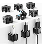 smofish Cord Organizer Holder, 9 Pack Magnetic Desk Cable Clips Management, Phone Charging Cable ...