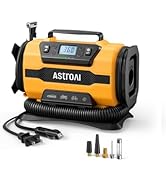 AstroAI Tire Inflator Portable Air Compressor, 150PSI 12V DC/110V AC Air Pump with Dual Metal Mot...